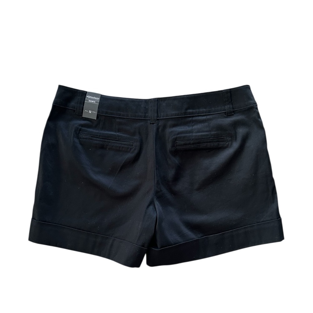 WHITE HOUSE BLACK MARKET Black 5” Tailored Cotton Cuffed Shorts Sz 12 Lg NWT - Picture 3 of 6